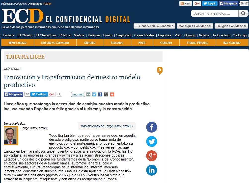  Artículo de opinión de Jorge Díaz-Cardiel en El Confidencial Digital