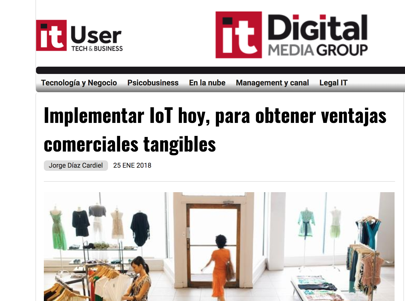 Artículo de Jorge Díaz-Cardiel en IT User