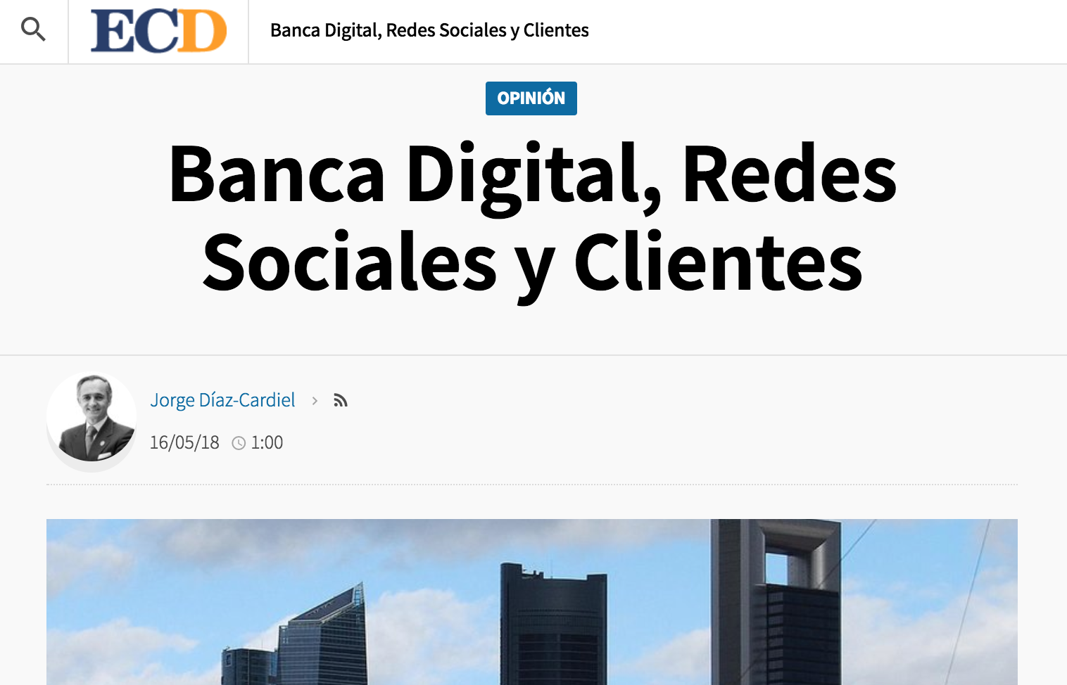 Article by Jorge Díaz-Cardiel in El Confidencial Digital
