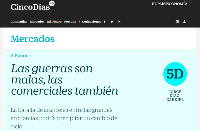 Article by Jorge Díaz-Cardiel in 'Cinco Días – El País Economía'