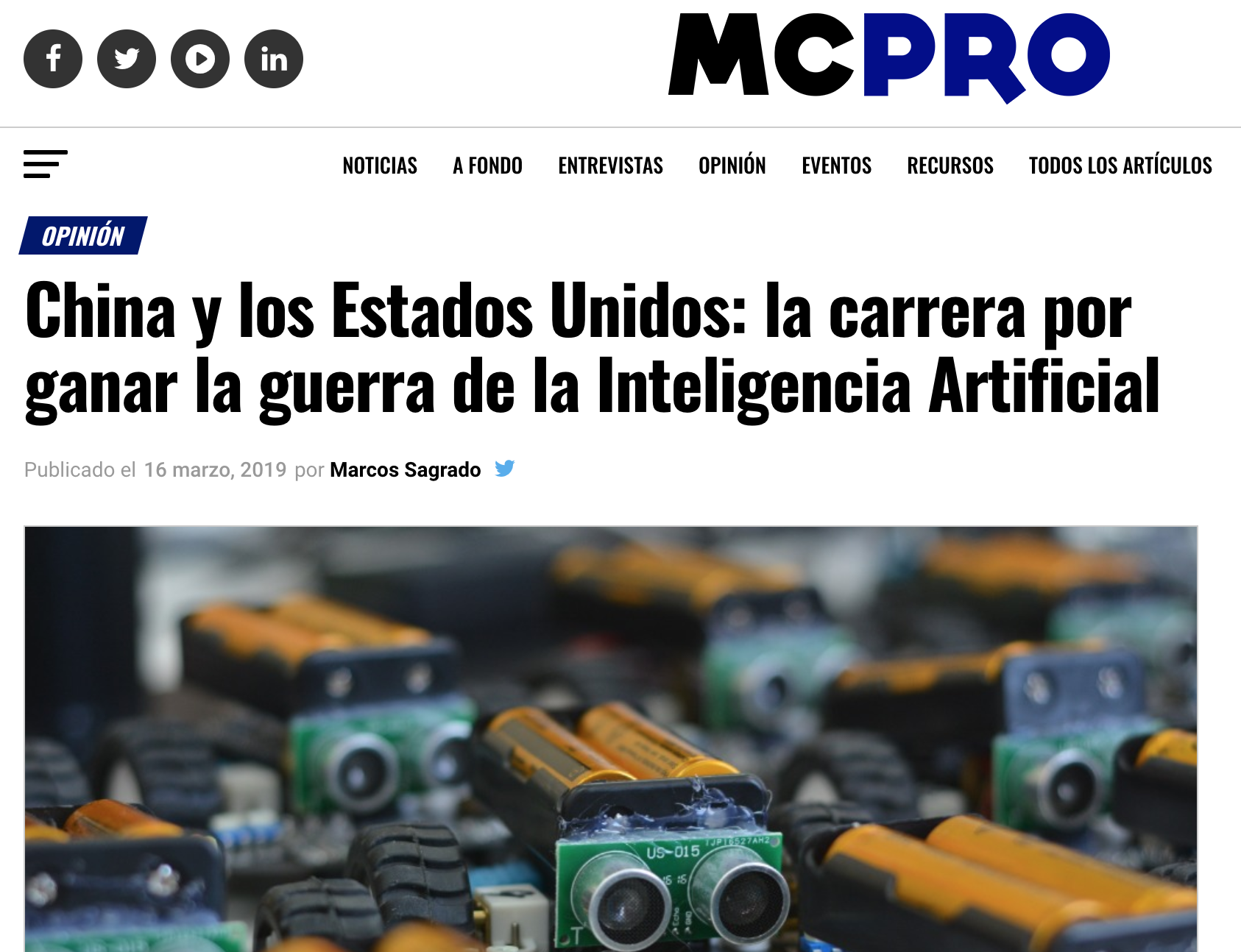 Artículo de Jorge Díaz-Cardiel en MCPRO