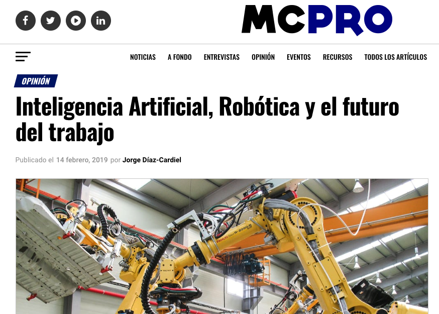 Artículo de Jorge Díaz-Cardiel en MCPro