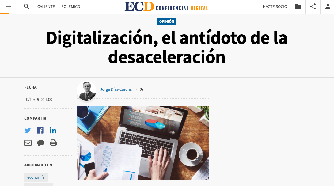 Artículo de Jorge Díaz-Cardiel en El Confidencial Digital